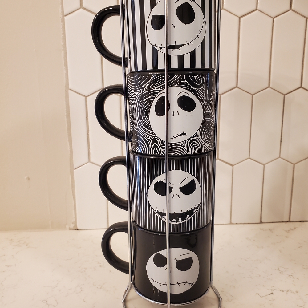 Disney The Nightmare Before Christmas Jack Skellington 4-Piece Stackable Mug Set